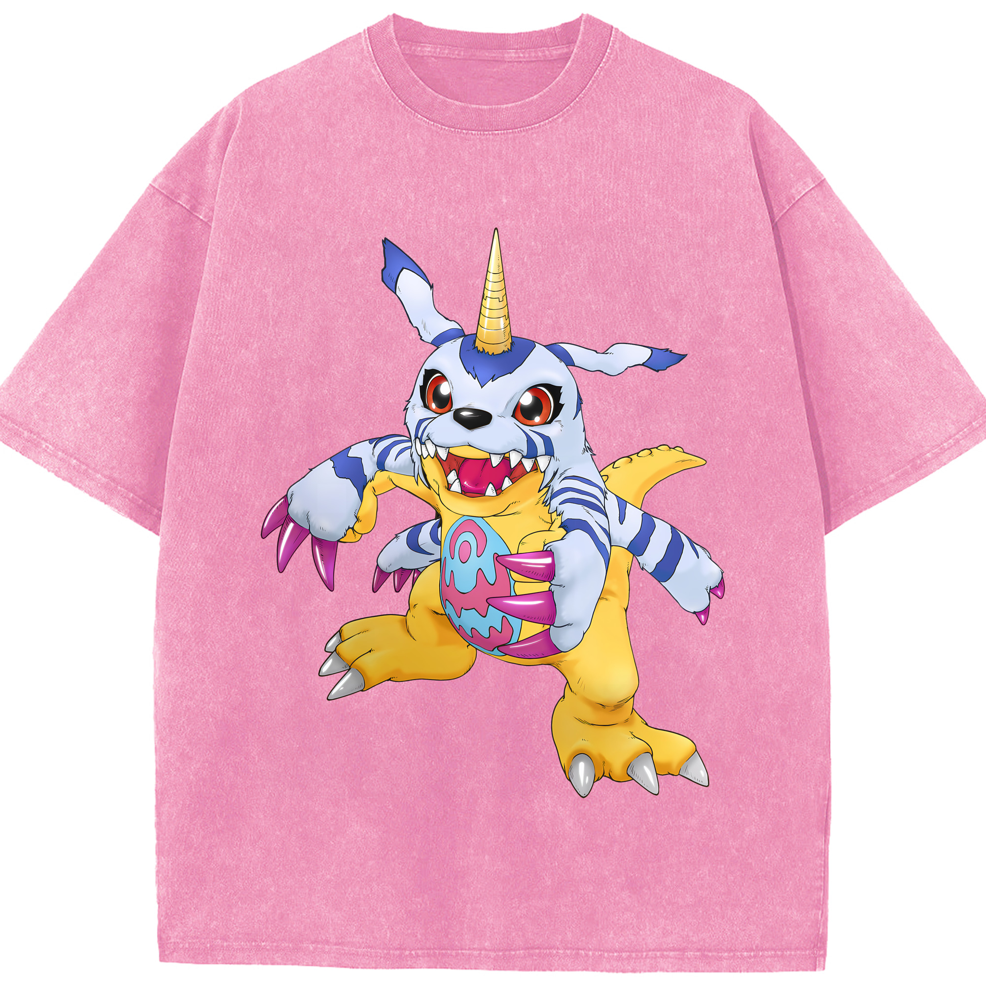 （画像用） Digimon デジタルモンスター/デジモン 綿100% ヴィンテージ風 半袖Tシャツ（フロントプリント）
